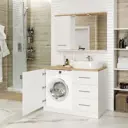 Комплект мебели Misty PK-M-Respekt-WT120-tRzL Респект 120 тумба правая с раковиной, зеркало-шкаф левый