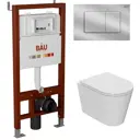 Комплект инсталляция с унитазом Китай Bau pro S-BKHQ201W02 цвет белый