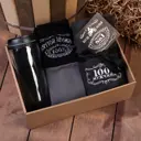 Подарочный набор Этель 9848694, 75x100 см, флис, цвет чёрный, плед, носки (2 пары), термостакан