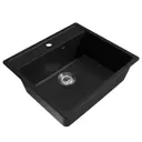 Врезная мойка Mixline ML-GM15 50x56x18 см искусственный камень цвет ультра-черный