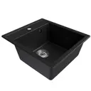 Врезная мойка Mixline ML-GM28 50x45x19 см искусственный камень цвет ультра-черный