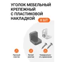 Уголок мебельный крепежный с пластиковой накладкой 20x20x20 мм серый 8 шт