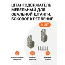 Держатель овальной трубы Инталика 15x30 мм никель 4 шт.