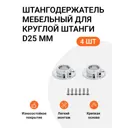 Держатель трубы Инталика Ø25 мм хром 4 шт