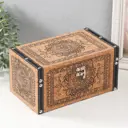 Шкатулка под пробку "Узор цветок мехенди" 24x14x12 см