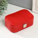 Шкатулка для украшений "Кожа крокодила" красная 15x10.5x5 см