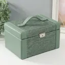 Шкатулка для украшений сундук "Зелёная" комбинированная 23.5x16.5x14.5 см