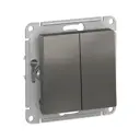 Выключатель встраиваемый Systeme electric AtlasDesign 247157 2 клавиши цвет сталь