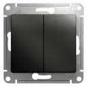 Выключатель встраиваемый Systeme electric Glossa GSL000751 2 клавиши цвет черный