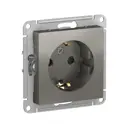 Розетка встраиваемая Systeme electric AtlasDesign 247155 с заземлением со шторками цвет стальной