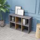 Стеллаж Velardy Cubic Line 68.8x102.4x32 см ЛДСП цвет графит/дуб крафт золотой