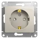 Розетка встраиваемая Schneider electric Glossa GSL000945 с заземлением со шторками цвет молочный