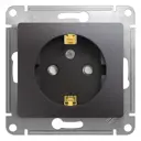 Розетка встраиваемая Schneider electric Glossa GSL001345 с заземлением со шторками цвет графит