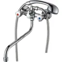Смеситель для ванны ЦЕ-2781361917 двухвентильный с душевой лейкой цвет серебристый