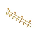 Настенная вешалка 11 крючков Трибатрон 87608 58x12.50x12 см сталь цвет золотой