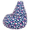 Кресло-мешок Bean Joy XL Милые коты 70x100x70 см цвет фиолетовый/белый