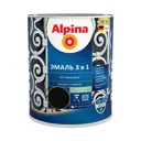 Грунт-эмаль по ржавчине 3 в 1 Alpina алкидно-уретановая цвет RAL 9005 черный 0.75л