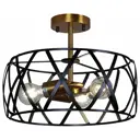 Люстра на штанге Illumico Il1023-3c-05 bk gd 3 лампы 6 м² цвет черный