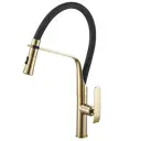 Смеситель для кухни однорычажный Shimizu Lux Gold smz 1006582 излив 48 см цвет черный/золотой
