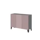 Комод Тэкс Сириния 105x80x38 см 3 ящика МДФ цвет графит/розовый