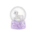 Фигурка декоративная "Стеклянный шар с единорогом" сиреневая подставка 10x10x13.5 см