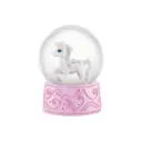 Фигурка декоративная "Стеклянный шар с единорогом" розовая подставка 10x10x13.5 см