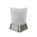 Стакан для зубных щеток WASSERKRAFT K-5428NICKEL металл, стекло цвет серый, серебристый