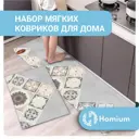 Коврик для ванной комнаты HOMIUM set2mat06 15.8x45см цвет серый, серебристый