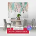 Фотообои флизелиновые Первое ателье 145x100 см Разноцветные перья листья pw141439-1