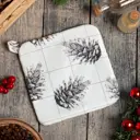 Прихватка Этель Merry Christmas 19x19 см габардин цвет белый