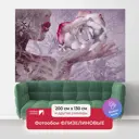 Фотообои флизелиновые Первое ателье 200x130 см Абстракция девушка с розой в каплях воды на ладони pw78618-2