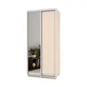 Шкаф-купе с зеркалом МФ Модерн 220x100x45 см 7 полок ЛДСП цвет молочный дуб