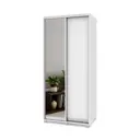 Шкаф-купе с зеркалом МФ Модерн Роланд 220x100x45 см 7 полок ЛДСП цвет белый
