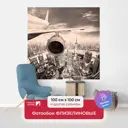 Фотообои флизелиновые Первое ателье 100x100 см Самолет и вид на город с высоты pw78600-1