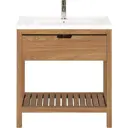 Тумба под раковину Trende Stilvoll TRE9-1008WF + 1008-001-0126 85см цвет коричневый, с раковиной