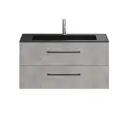 Тумба под раковину Trende Licht TRE10-1105B + 1105-004-0126 подвесная 103см цвет серый, с раковиной