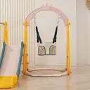 Горка с качелями и баскетбольной стойкой Unix Kids Funny Car 123x138x152 см желтый