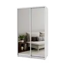 Шкаф-купе с зеркалом МФ Модерн Роланд 220x130x45 см 7 полок ЛДСП цвет белый