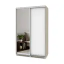 Шкаф-купе с зеркалом МФ Модерн Роланд 220x140x45 см 7 полок ЛДСП цвет серый дуб/белый
