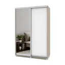 Шкаф-купе с зеркалом МФ Модерн Роланд 220x150x45 см 7 полок ЛДСП цвет серый дуб/белый