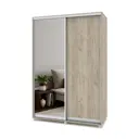 Шкаф-купе с зеркалом МФ Модерн Роланд 220x150x45 см 7 полок ЛДСП цвет серый дуб