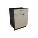 Напольный шкаф с 1 дверцей и ящиком Сурская мебель Атласный серый 60x81.6x47.8 см ЛДСП цвет дуб кальяри/атласный серый