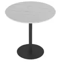 Кухонный стол круглый Калифорния Мебель Дейл 75x74.30x75 см МДФ цвет белый мрамор