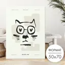 Постер 28 картин "Портрет кота" 50x70 см в подарочном тубусе без рамы