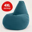 Кресло-мешок Bean Joy XXXXL велюр 100x140x100 см цвет глубокая бирюза