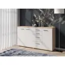 Комод 4 ящика Скай-4 103.40x74x34 см ЛДСП цвет дуб сонома/белый