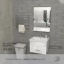 Комплект мебели для ванной комнаты ENCANTO AU60WSV1EL2 тумба с раковиной подвесная, смеситель Bravat Eler