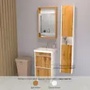 Комплект мебели для ванной комнаты ENCANTO ST60WDV21FT2 шкаф напольный с раковиной, смеситель Bravat Fit