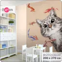 Фотообои флизелиновые Barton wall Котенок и Рыбки 200x270 см Котенок и Рыбки K29902-B