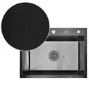 Мойка для кухни нержавеющая рифленая 60x45 Wisent графит с дозатором W36045BD-S/W405B
